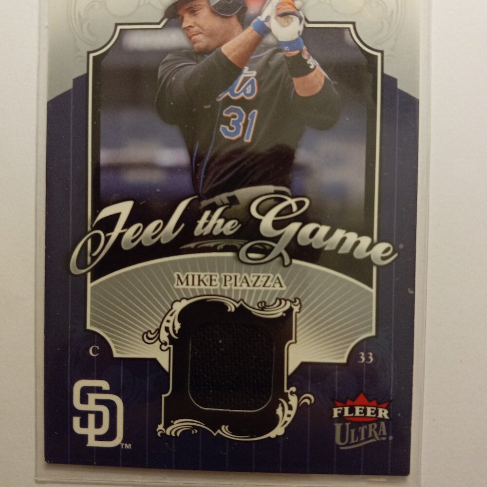 Baseball Card Featuring Mike Piazza Worn Memorabilia Patch Card